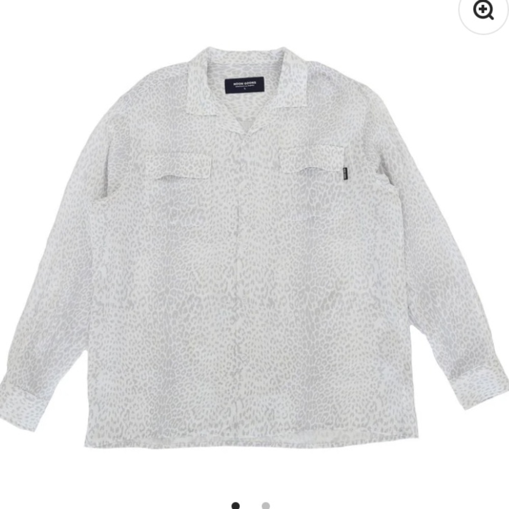 NOON GOONS Leopard Print Rayon Button Up Shirt